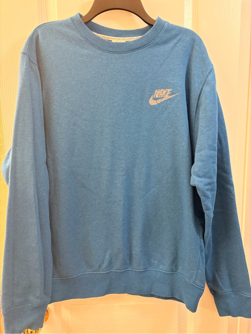 Nike Blue Crewneck Sweatshirt with White Swoosh